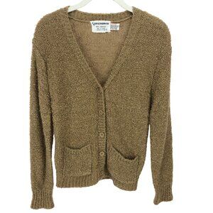 The Broadway Vintage Acrylic Gold Button-Down Cardigan Size L